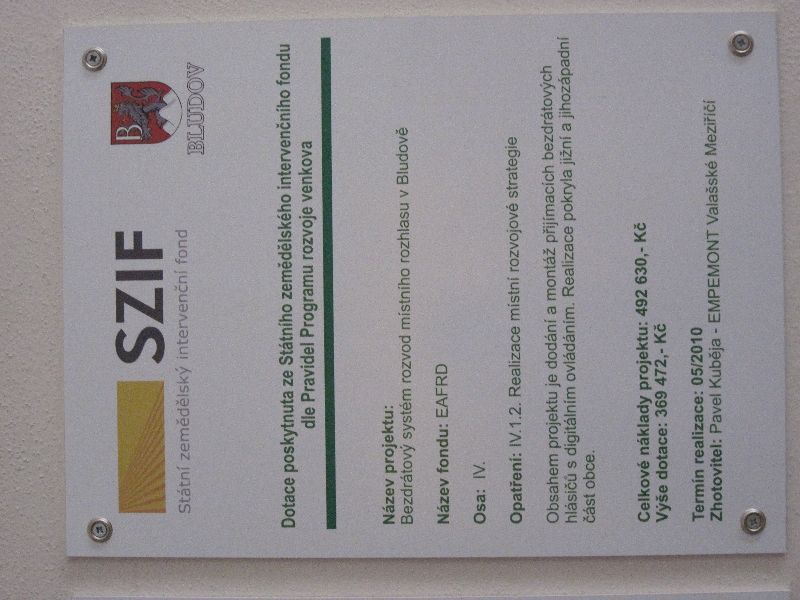 Galerie: Bezdrátový systém v Bludově